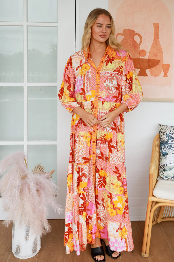 Jacqueline 3/4 Sleeve Maxi Dress