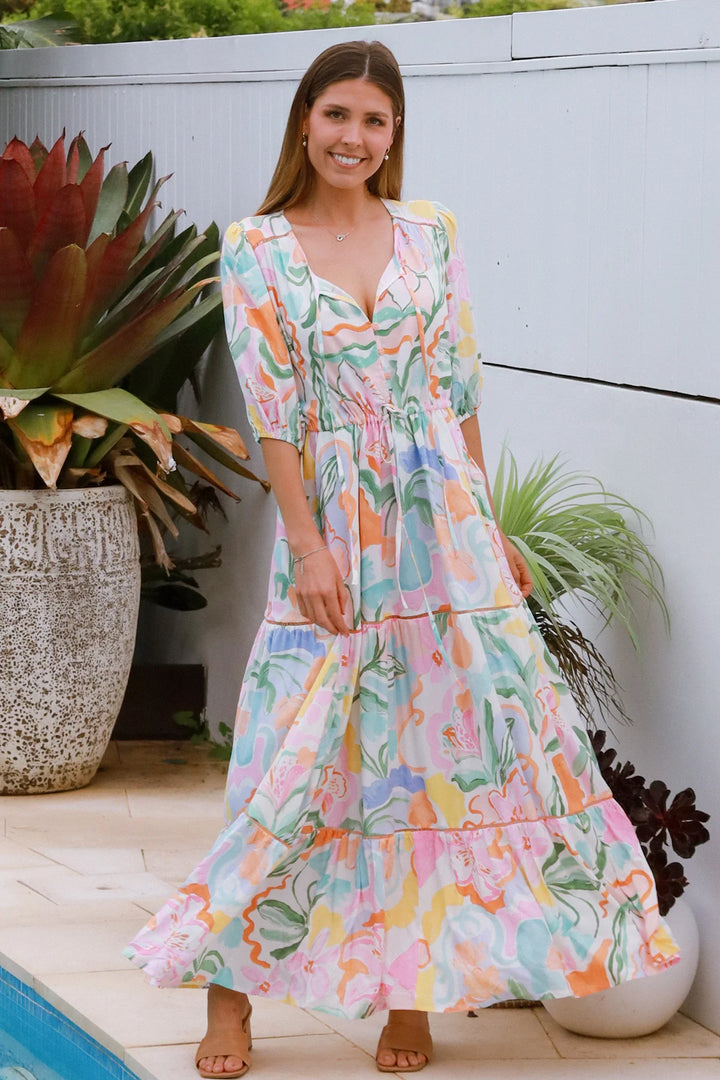 Kali Maxi Dress – Light Floral Print