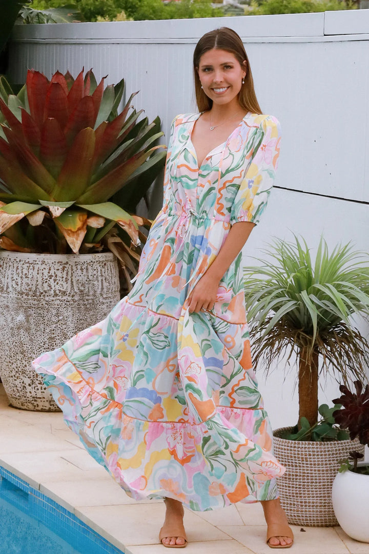 Kali Maxi Dress – Light Floral Print