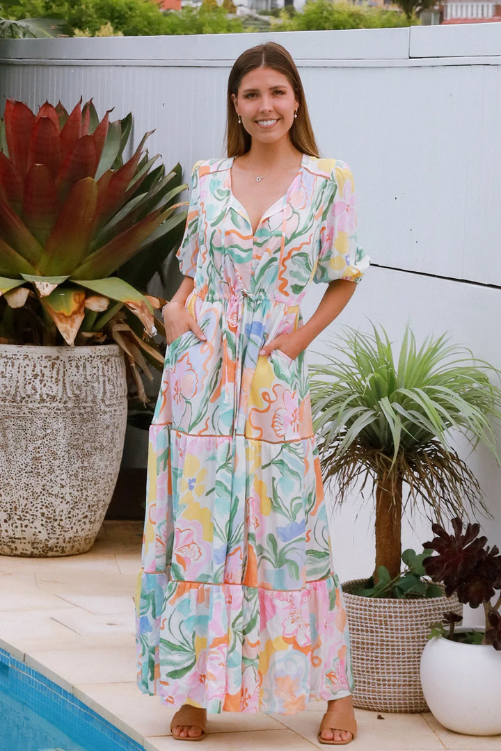 Kali Maxi Dress – Light Floral Print