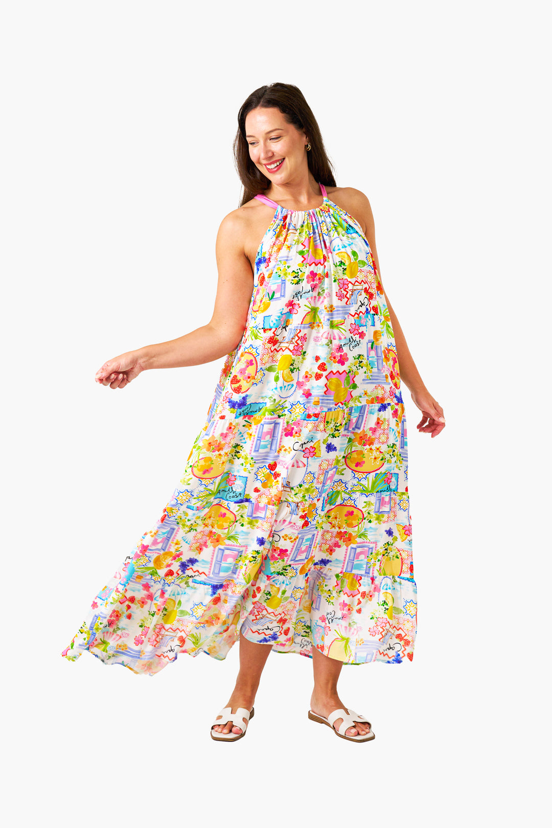 Kathryn Strap Maxi Dress - Multi Print