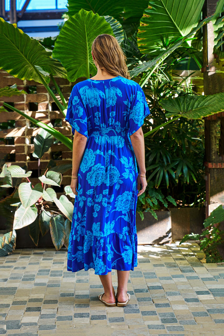 Kayden Midi Dress – Blue Spirit Blossoms