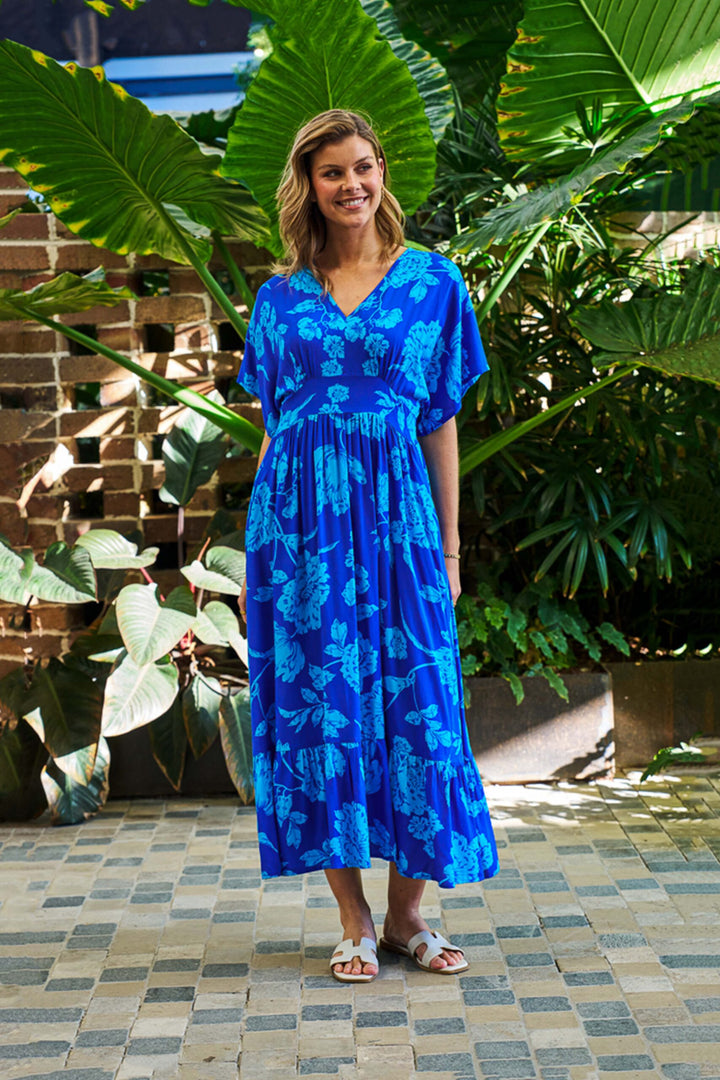 Kayden Midi Dress – Blue Spirit Blossoms