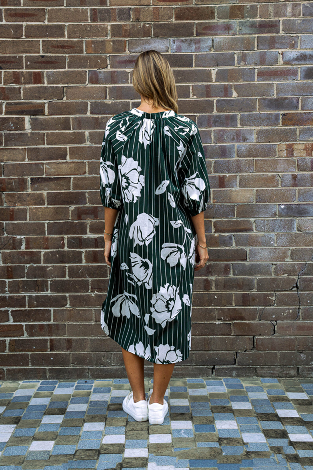 Keaton Midi Dress – Green Floral