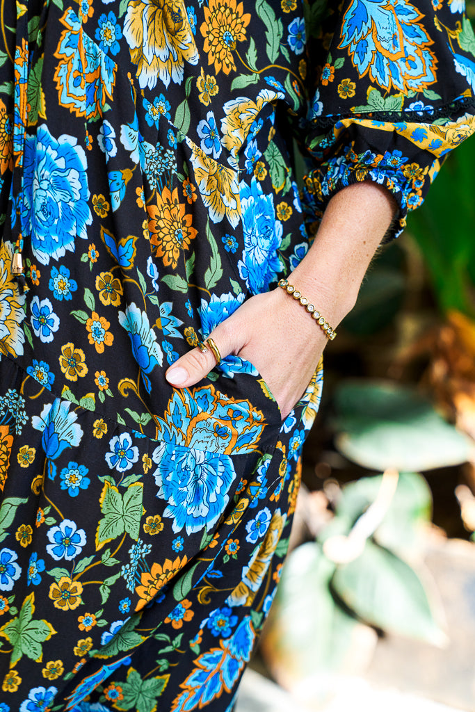 Keegan Dress – Night Garden Bloom