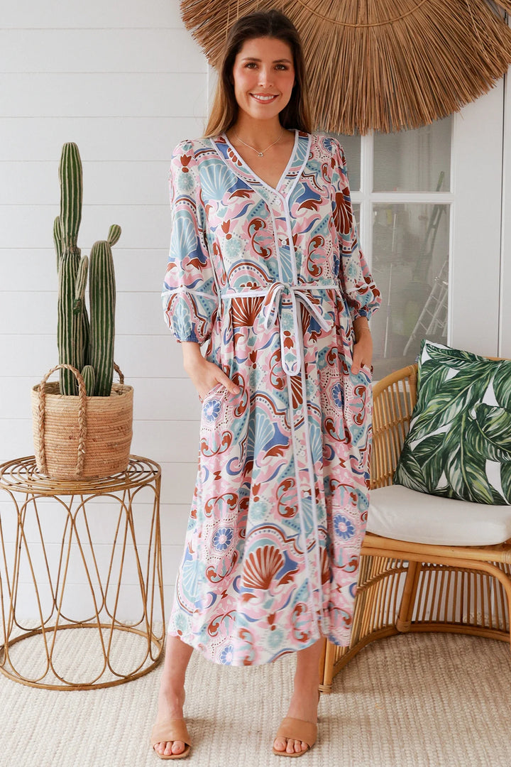 Kylie Midi Dress-Multi print