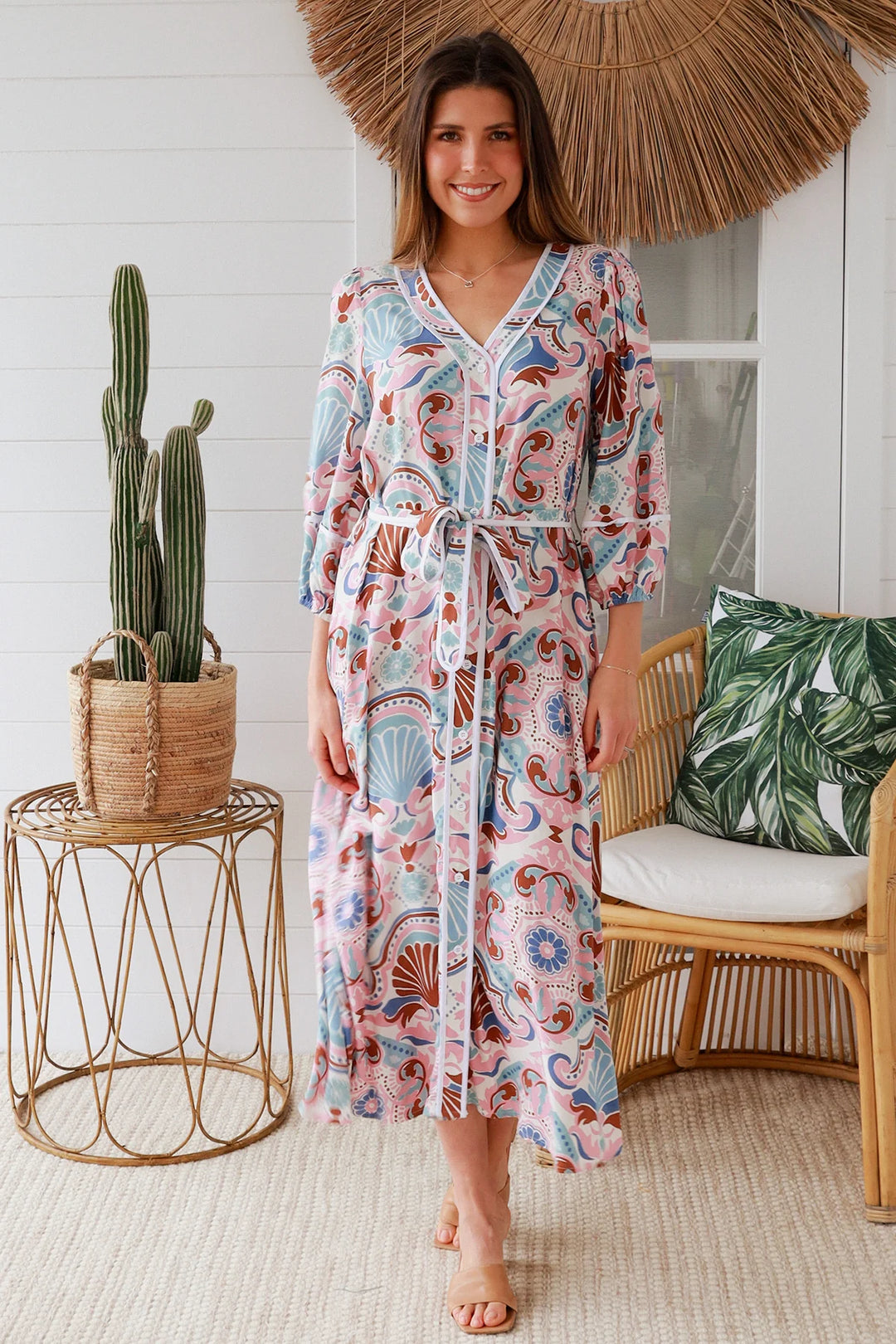 Kylie Midi Dress-Multi print