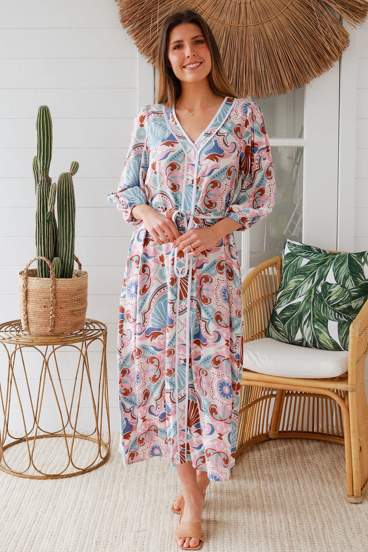 Kylie Midi Dress-Multi print
