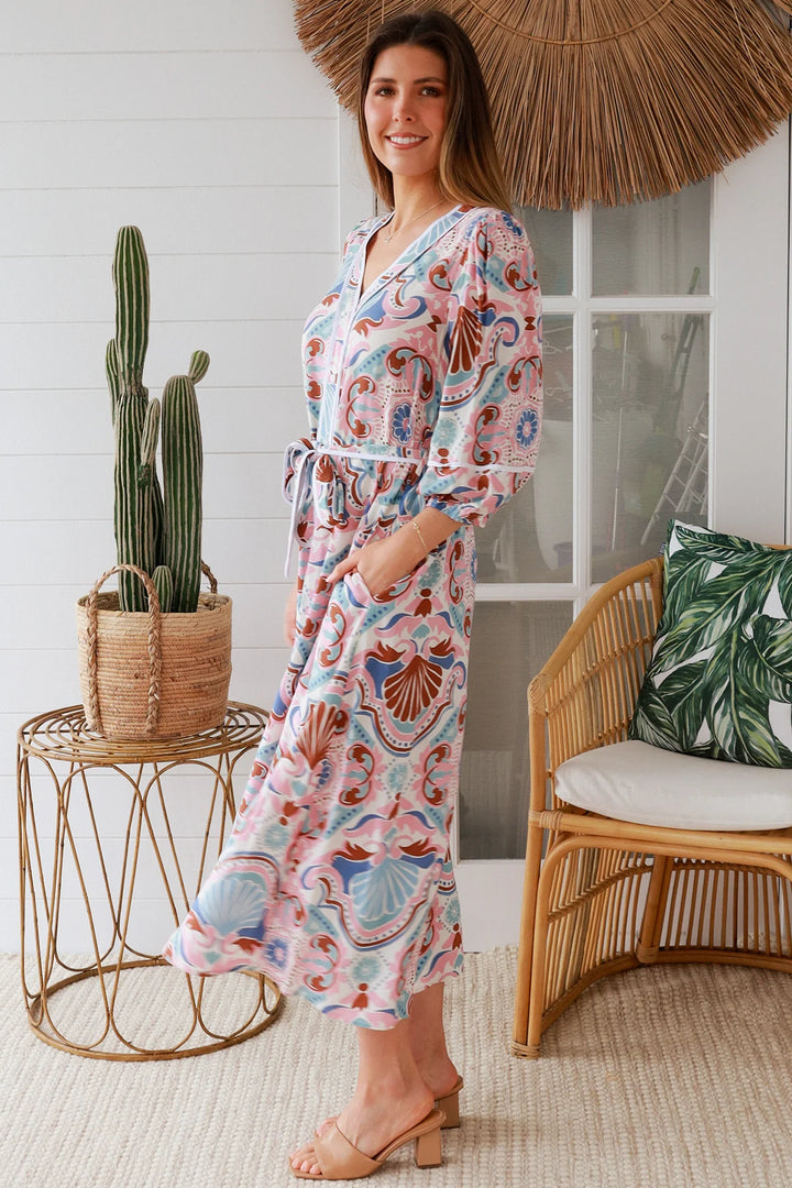 Kylie Midi Dress-Multi print