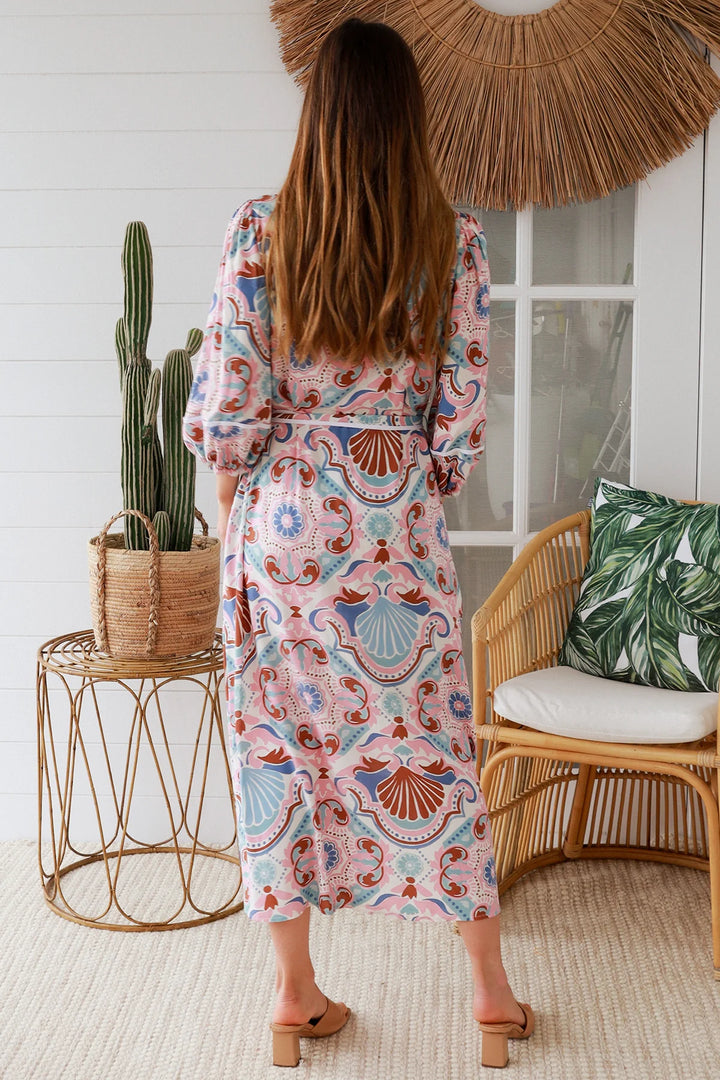 Kylie Midi Dress-Multi print