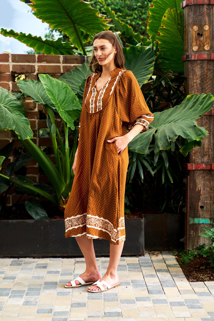 Landry Dress -Brown