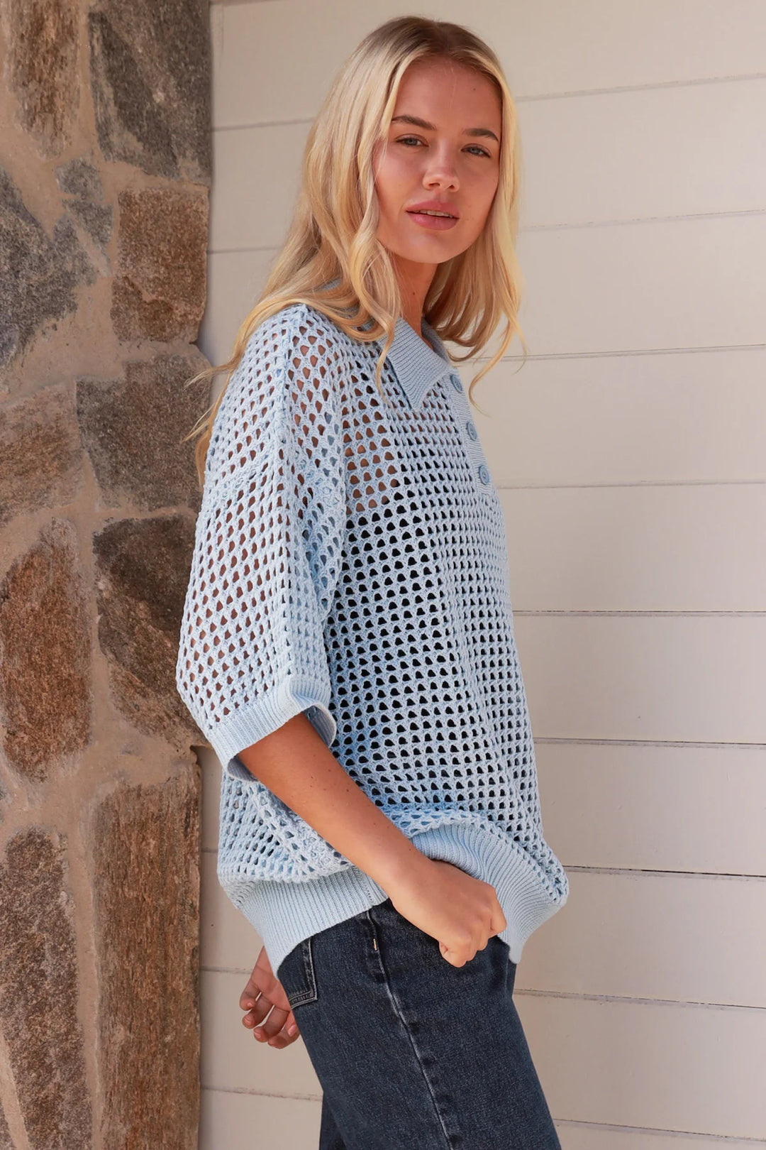 Luca Net Knit-Baby Blue