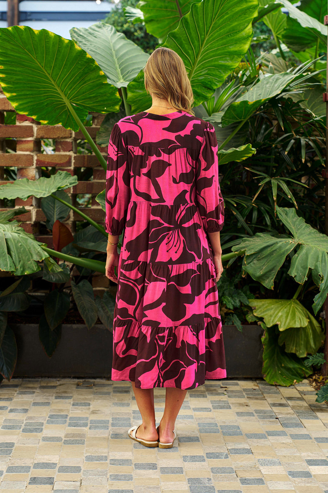 MAIZIE MIDI DRESS-Antique Fuchsia