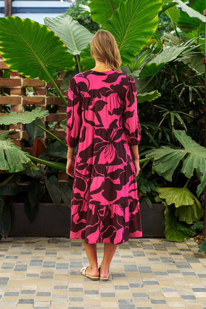 MAIZIE MIDI DRESS-Antique Fuchsia
