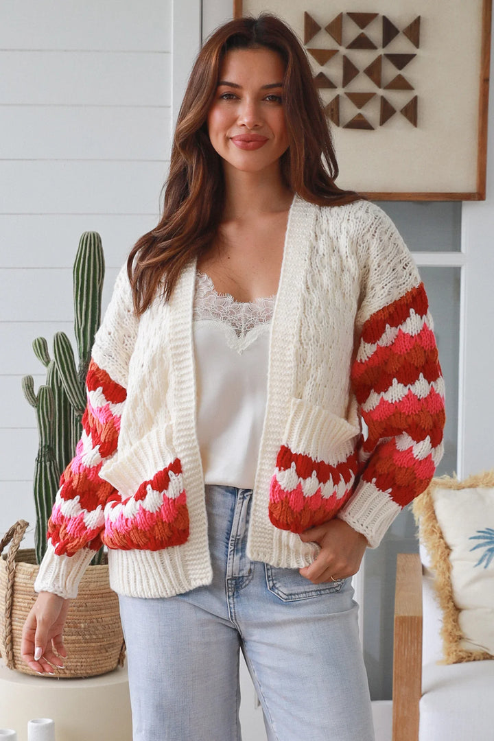 Margo Cardigan – Cream & Multi