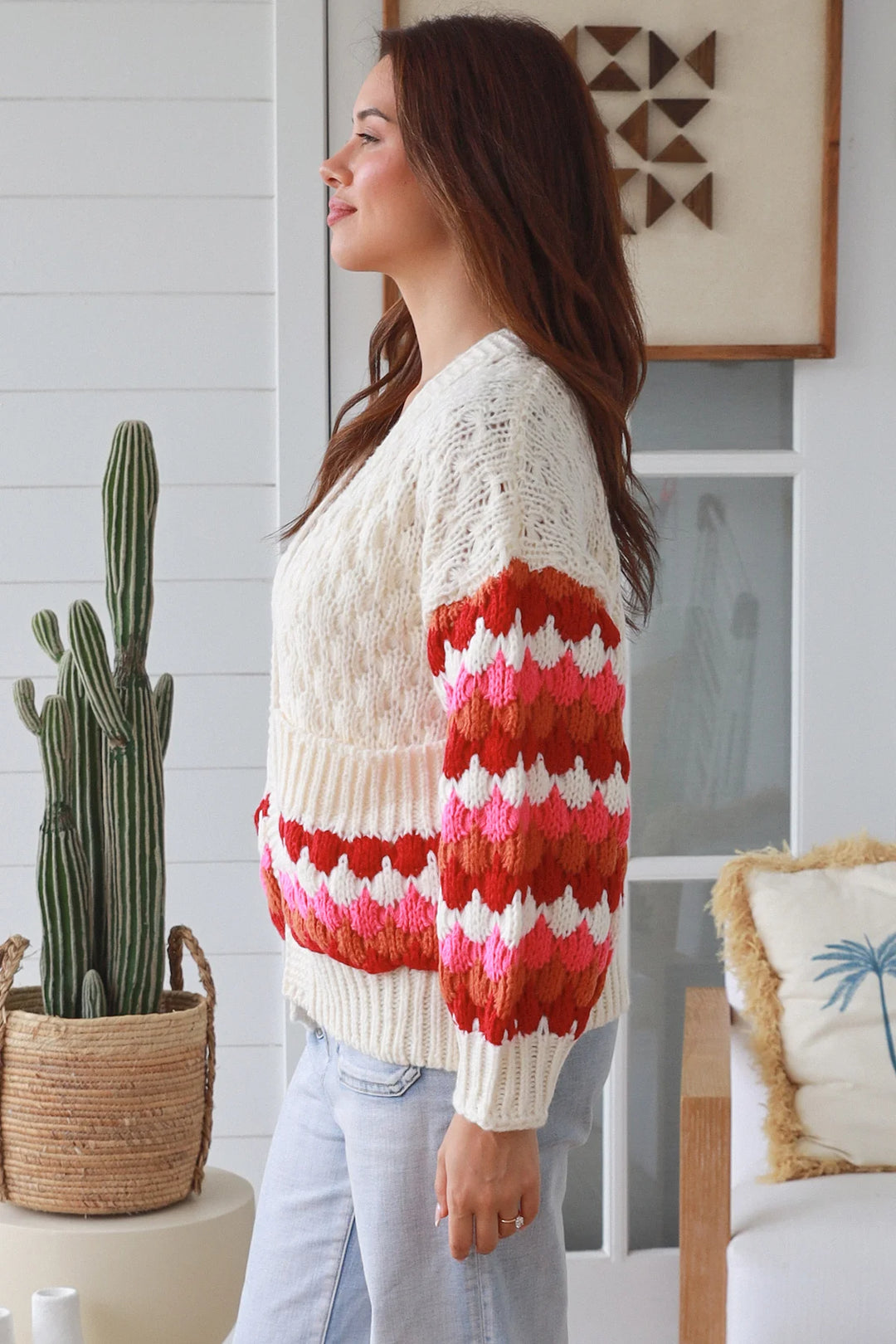 Margo Cardigan – Cream & Multi