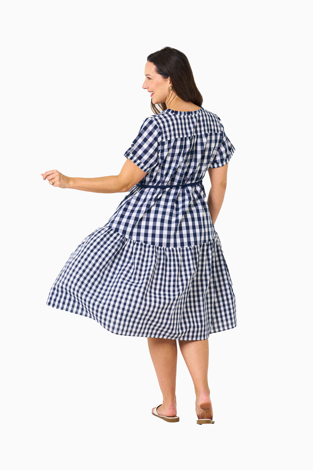 Mathews Dress - Navy Check