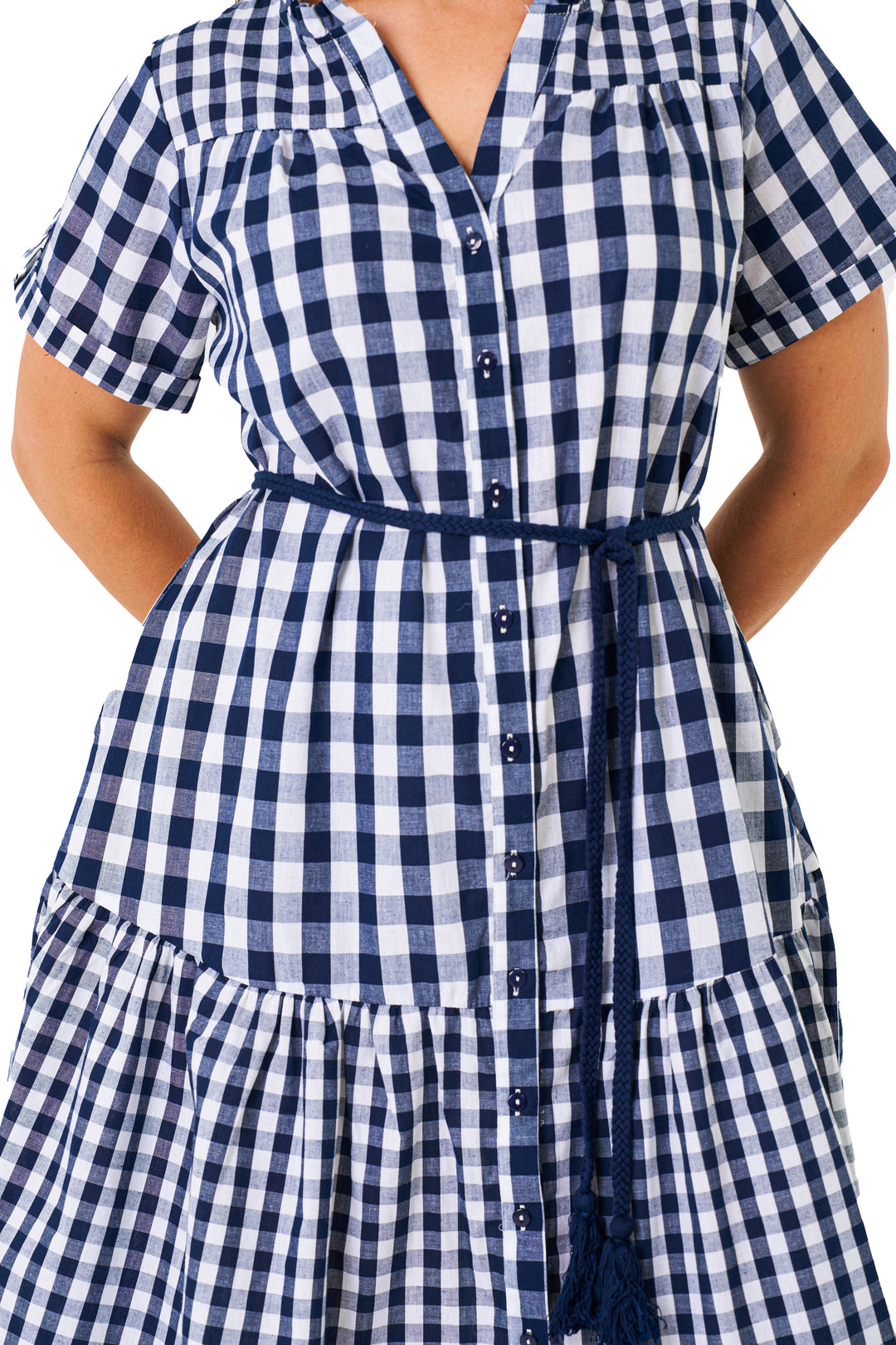 Mathews Dress - Navy Check