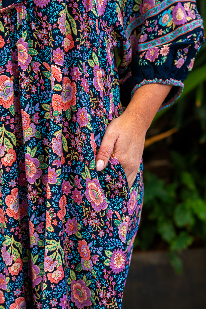 McGuire Dress – Navy Print