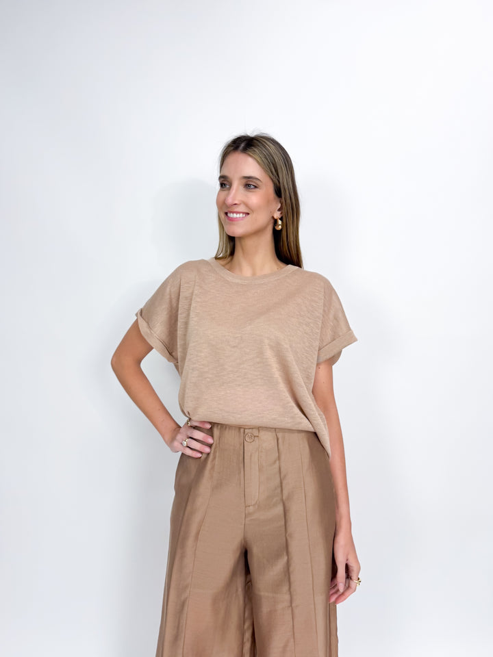 Mia Easy Knit Top - Mocha