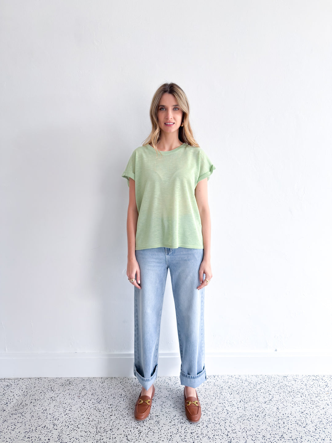Mia Easy Knit Top - Sage