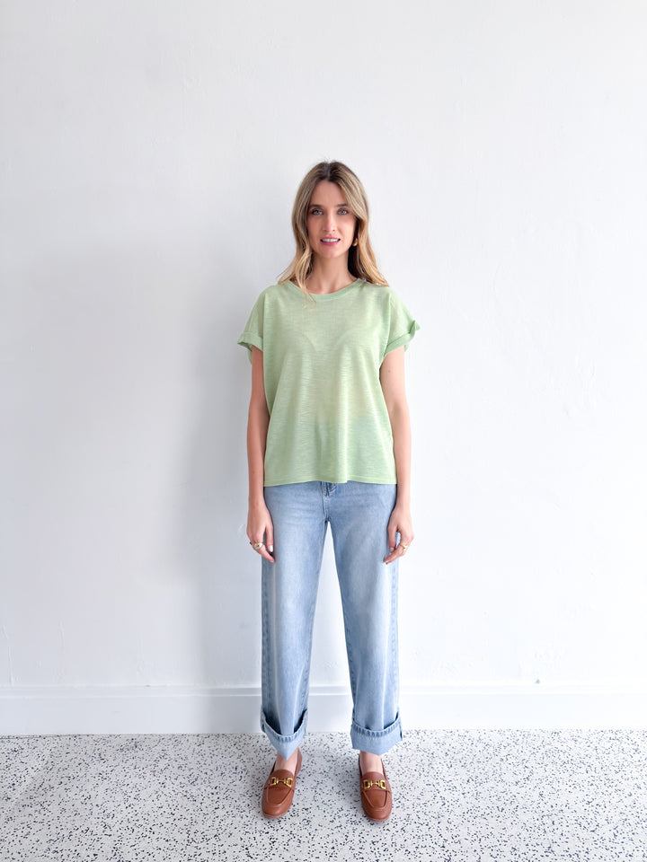 Mia Easy Knit Top - Sage