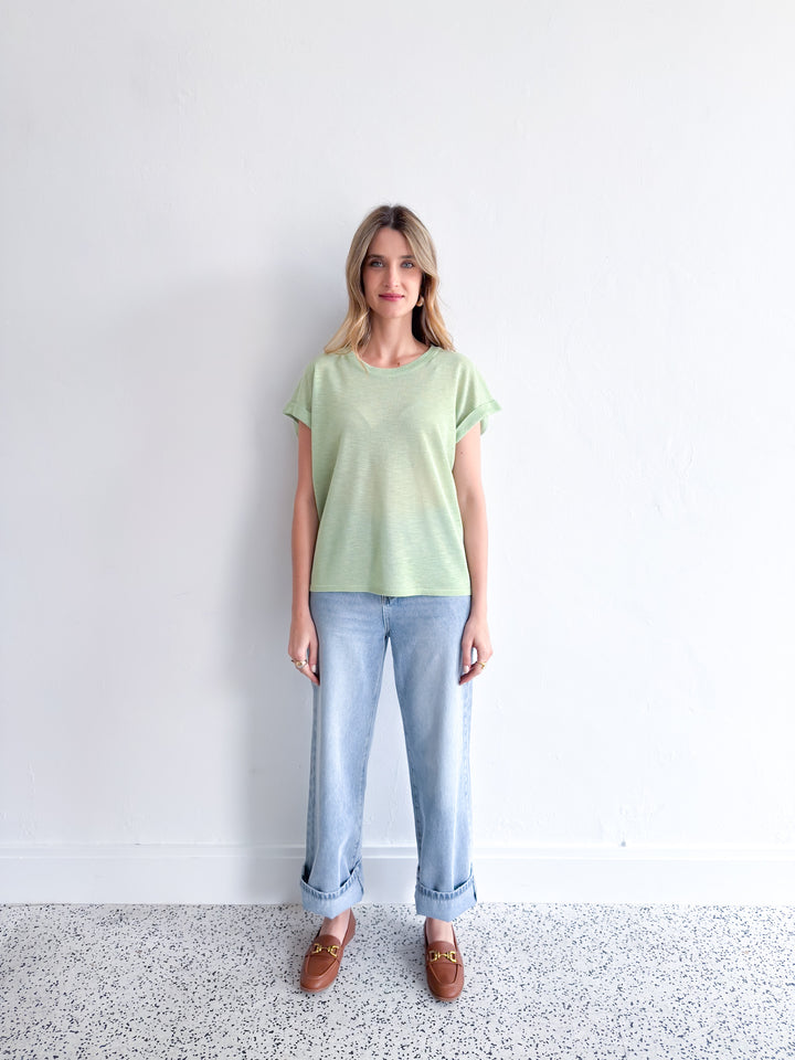 Mia Easy Knit Top - Sage