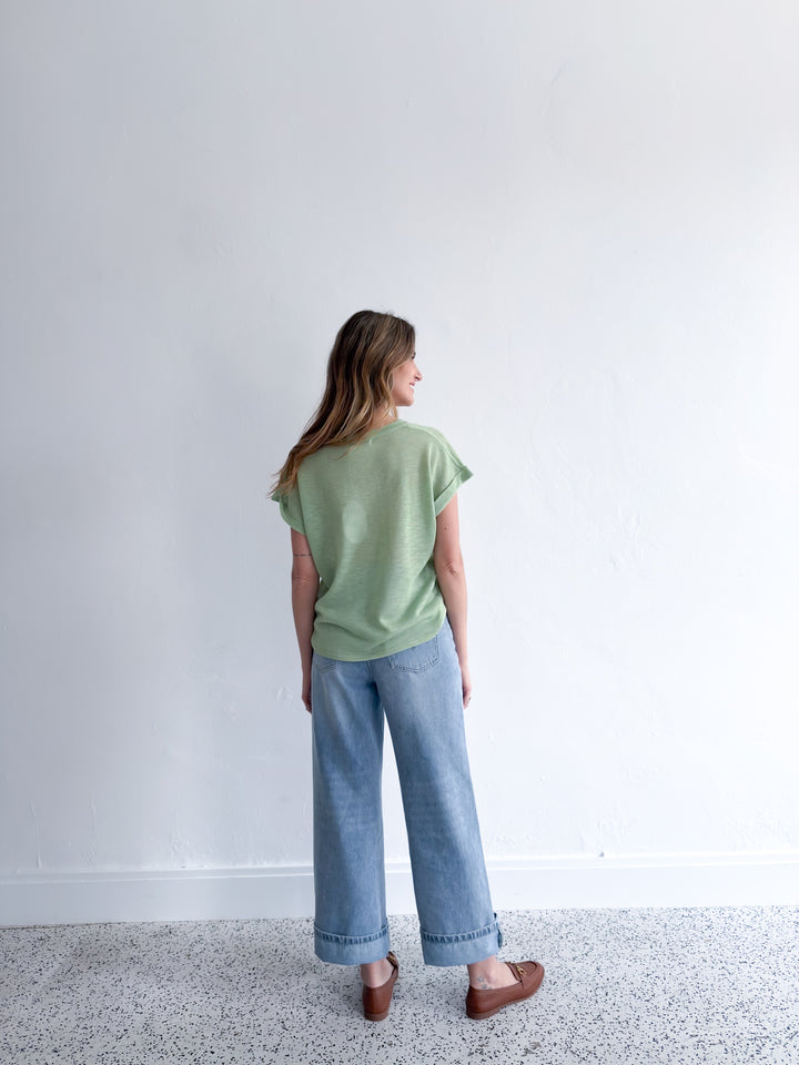 Mia Easy Knit Top - Sage