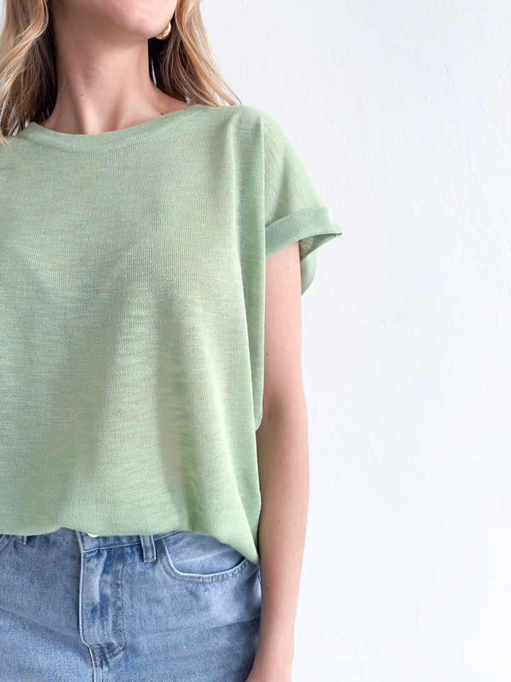 Mia Easy Knit Top - Sage