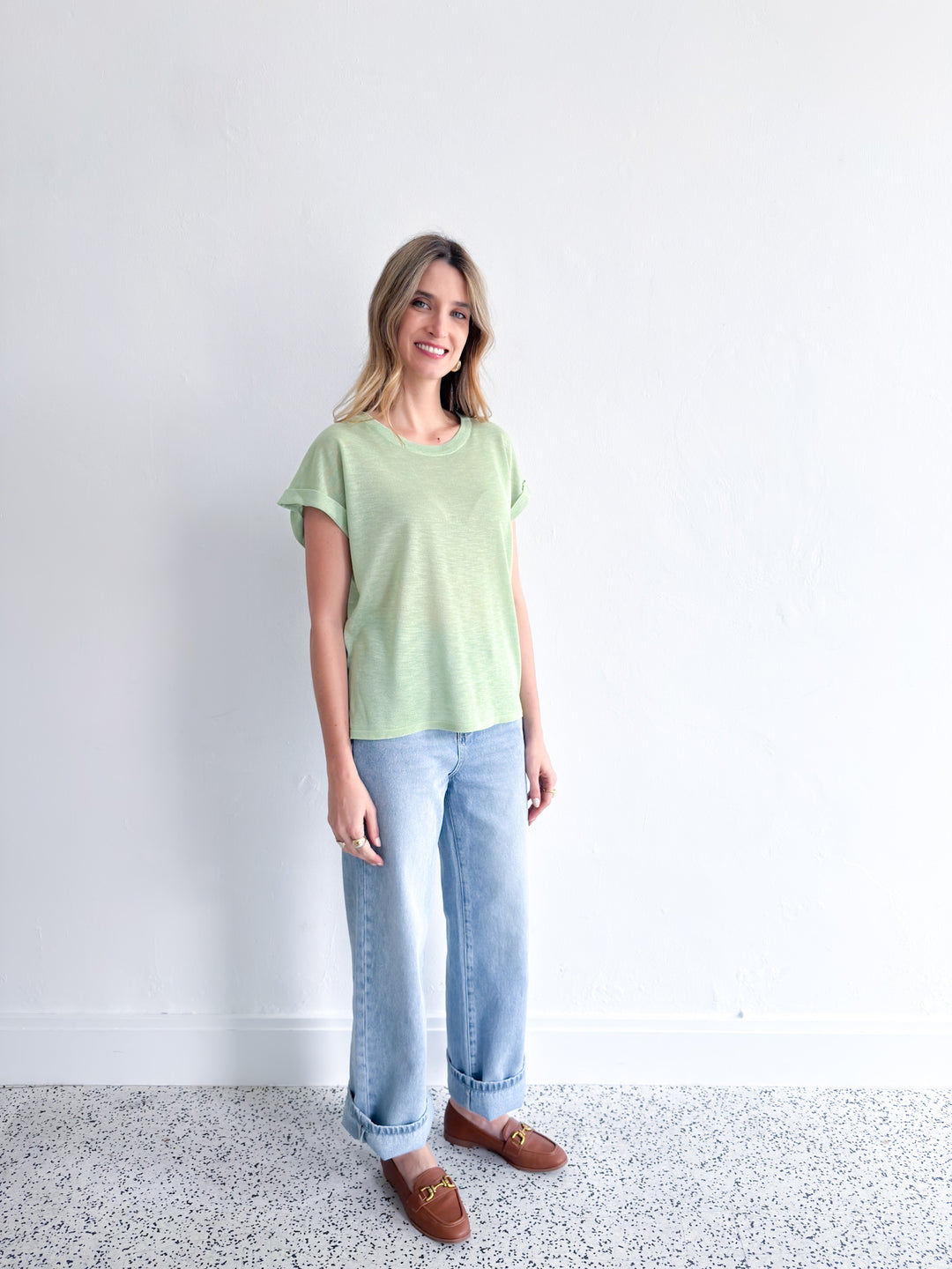 Mia Easy Knit Top - Sage