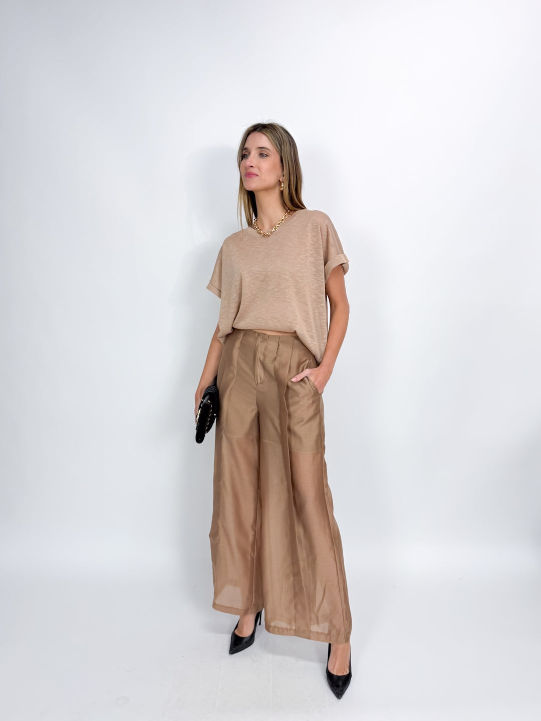 Mia Easy Knit Top - Mocha