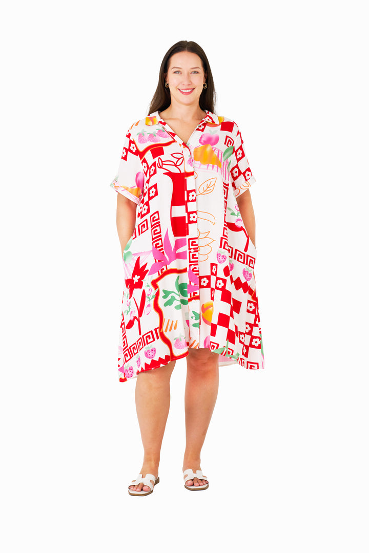 Nate Dress - Red Print