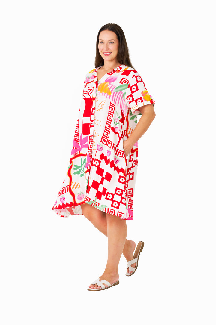 Nate Dress - Red Print