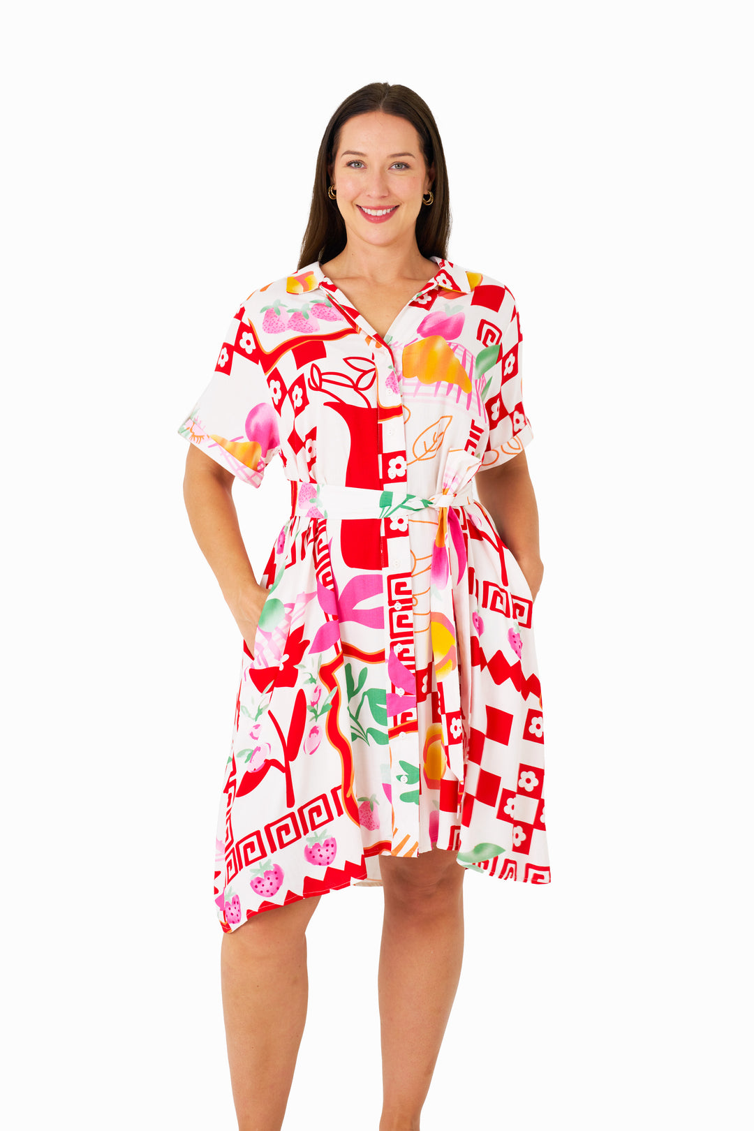 Nate Dress - Red Print