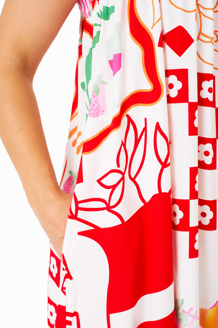 Nate Dress - Red Print