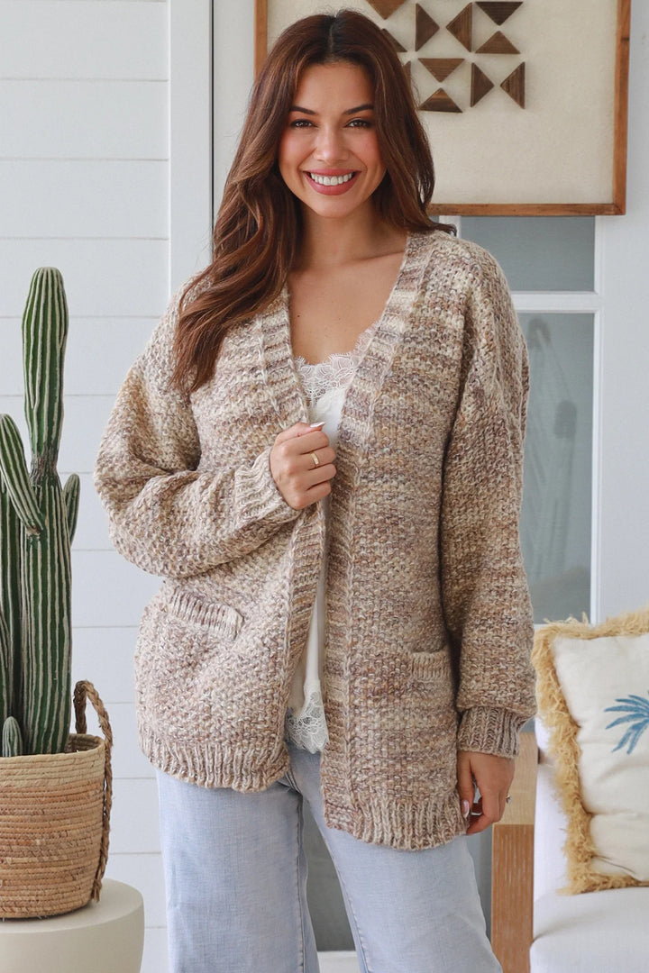Nicole Oversized Cardigan — Camel