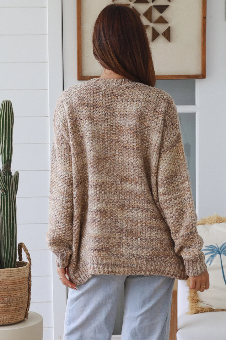 Nicole Oversized Cardigan — Camel