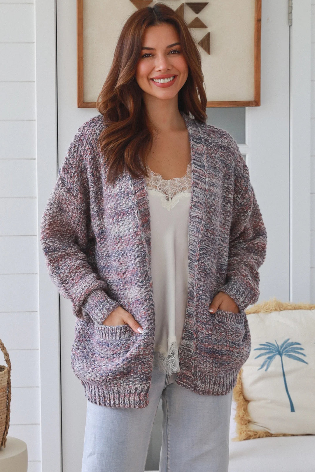 Nicole Oversized Cardigan — Purple
