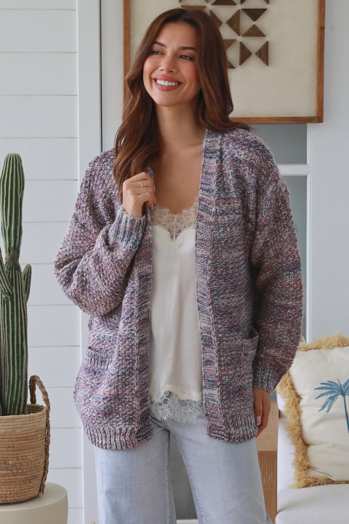 Nicole Oversized Cardigan — Purple