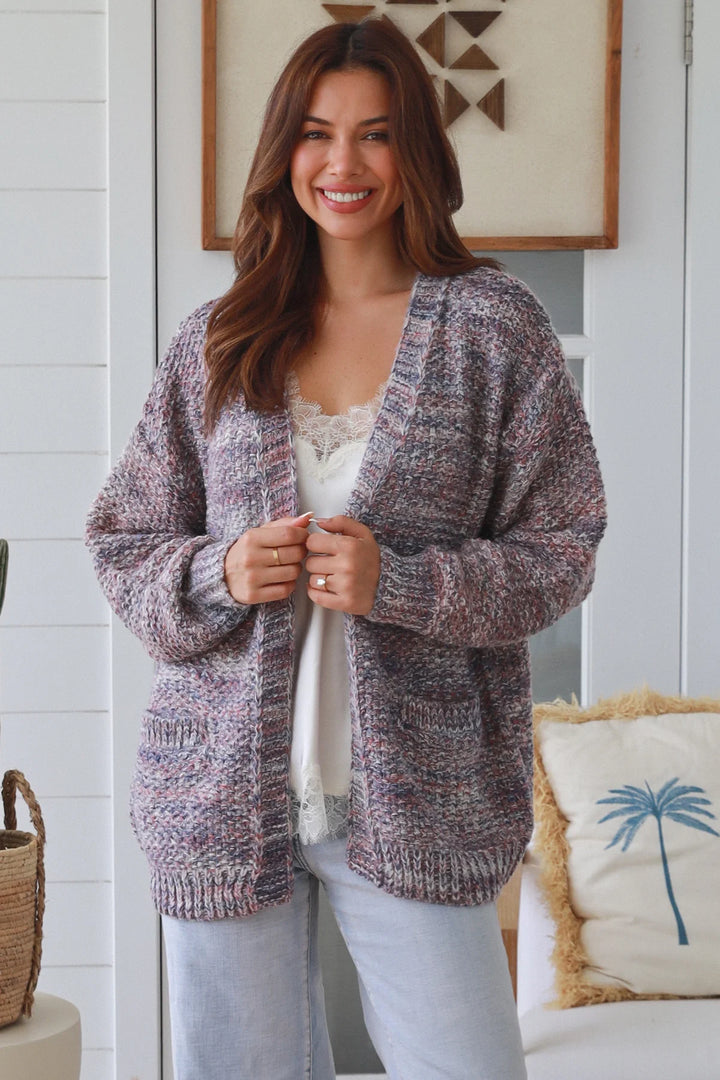 Nicole Oversized Cardigan — Purple