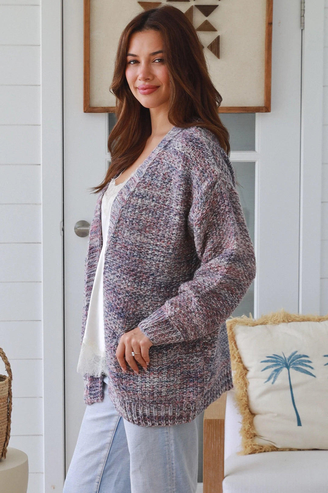Nicole Oversized Cardigan — Purple