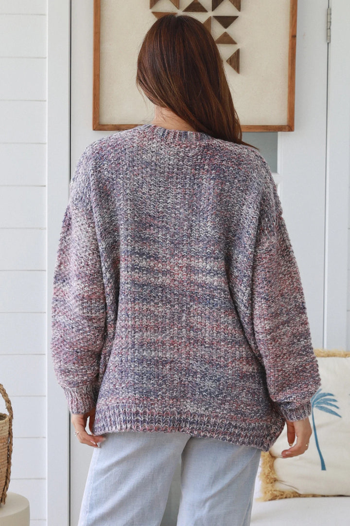 Nicole Oversized Cardigan — Purple