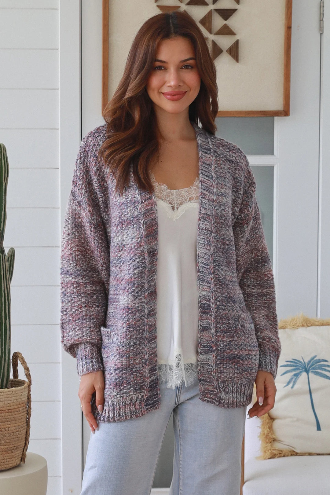 Nicole Oversized Cardigan — Purple