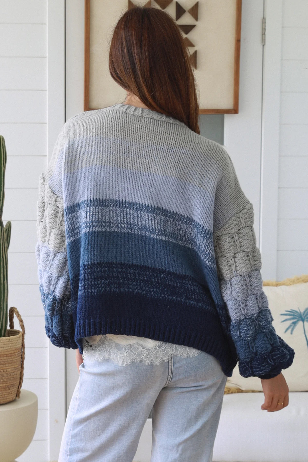Nova Cardigan – Blue & Grey