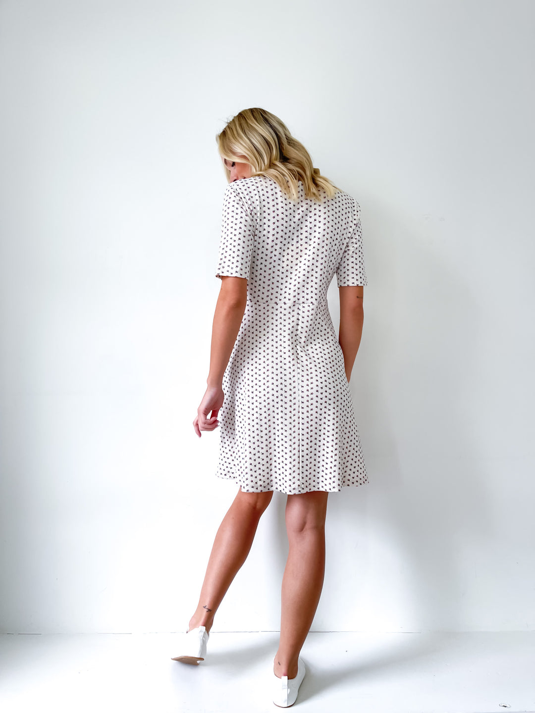 Olive Rib Jersey Dress - Cream