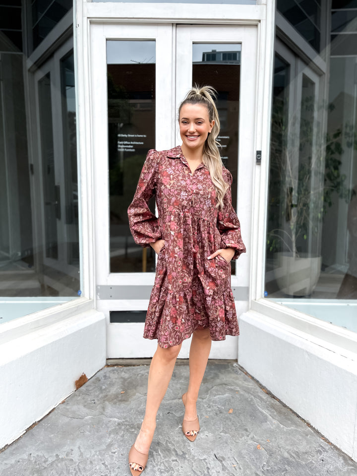 Pixie Dress - Brown Floral