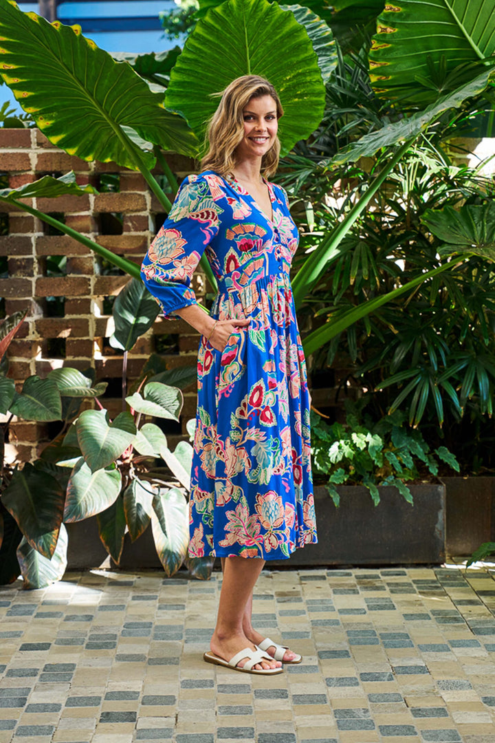 Precious Midi Dress – Sapphire Bloom