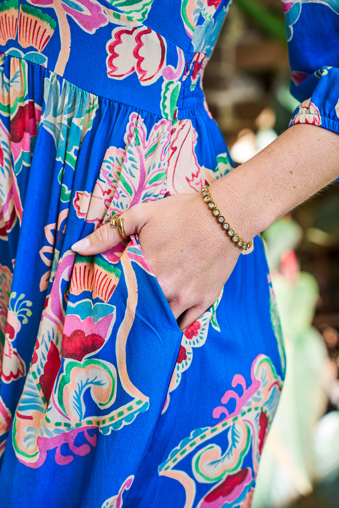 Precious Midi Dress – Sapphire Bloom