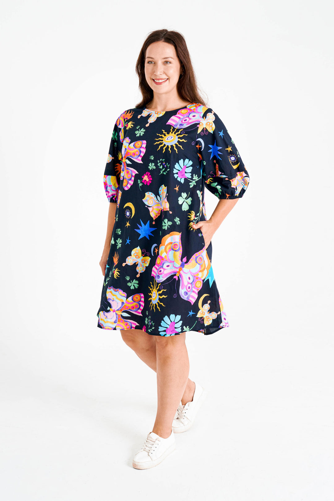 Ravi Dress - Multi Colour Butterfly