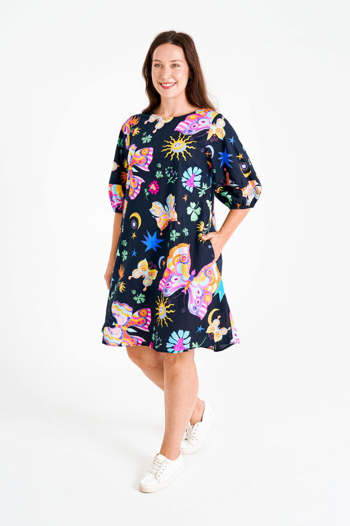 Ravi Dress - Multi Colour Butterfly